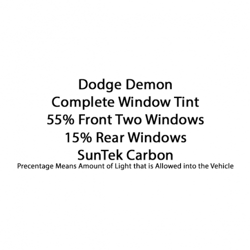 Dodge Demon Complete Window Tint 55% Front 15% Back Carbon