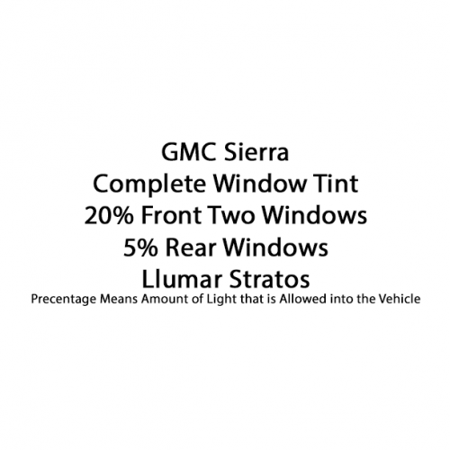 GMC Sierra Complete Window Tint 20% front 5% back Stratos